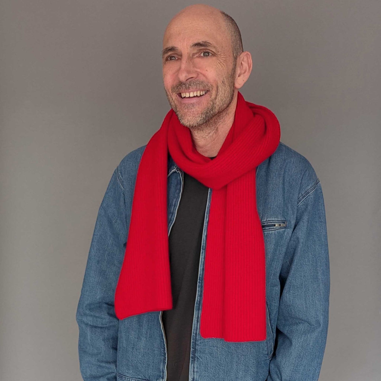 Ribbed Lambswool Scarves Scarlet Red