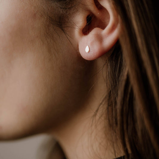 Common Form • Rain Drop Stud Earrings • Brass