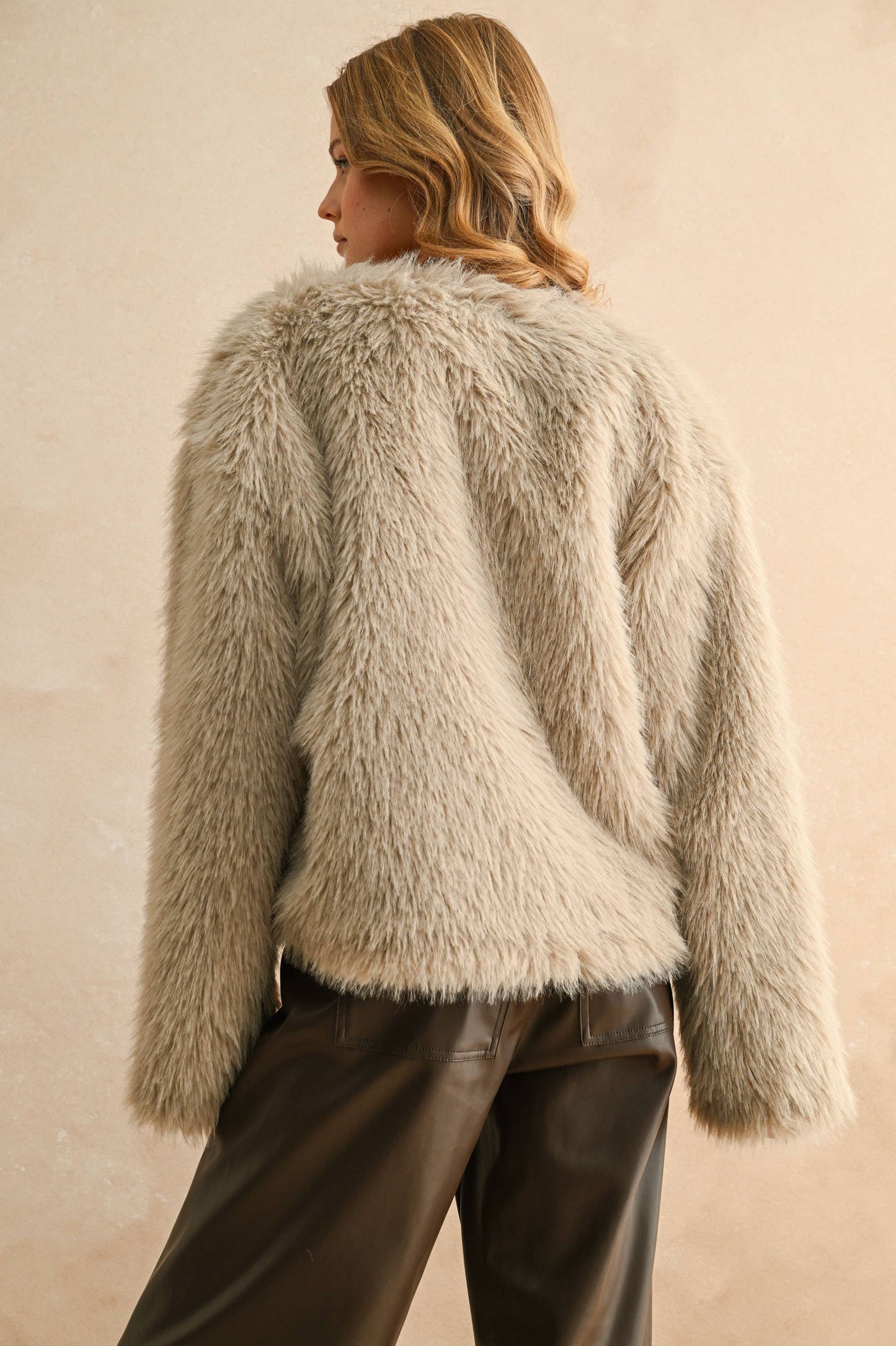 Faux Fur Jacket • Stone