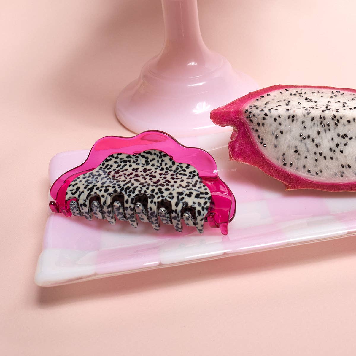 Dragon Fruit Hair Claw Speckled Pink