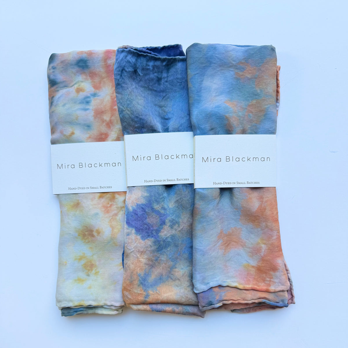 Hand Dyed Silk Scarf Bandana • Dawn Tye Dye