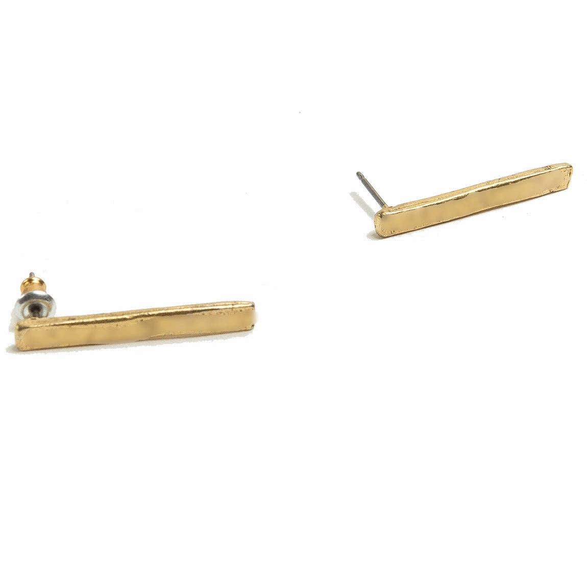 Tilly Doro Long Bar Stud Earrings Gold