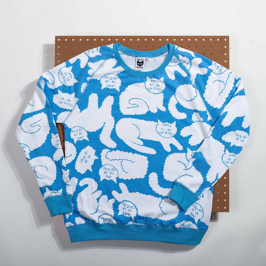 Cloud Cat Sweatshirt • Sky Blue