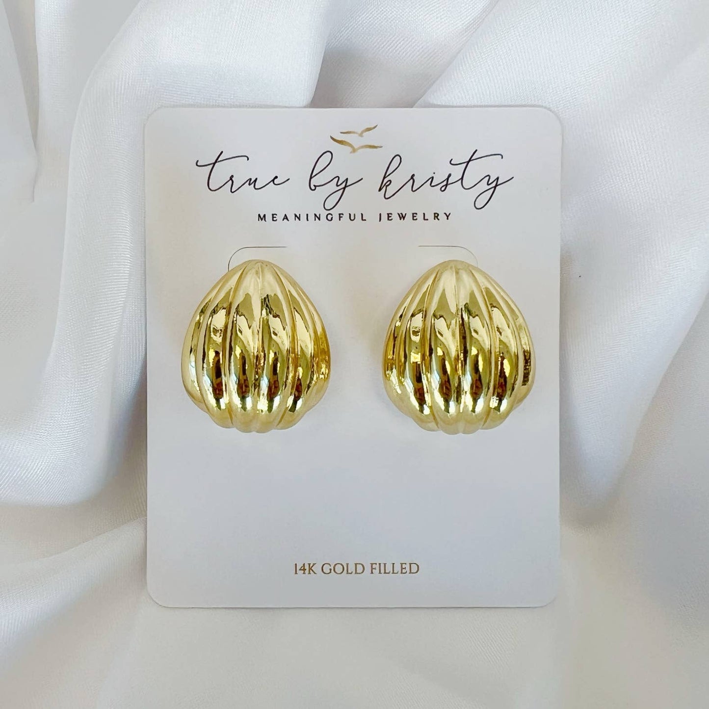 Tilly Textured Statement Earrings Gold Filled