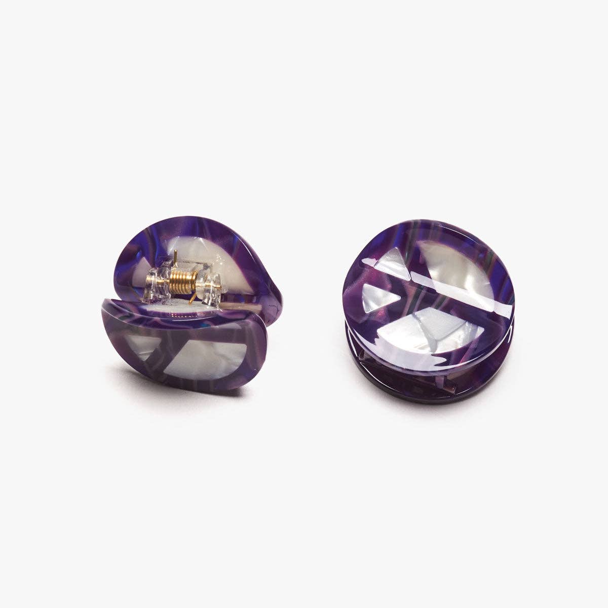 Peace Sign Mini Hair Claw • Purple