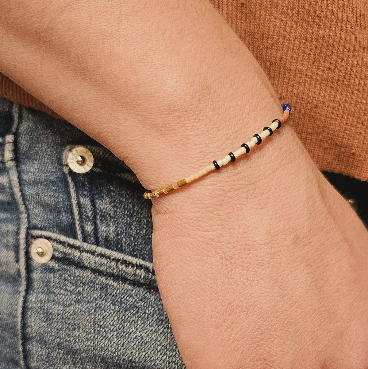 Adjustable Beaded Bracelet No. 155 • MultiColor