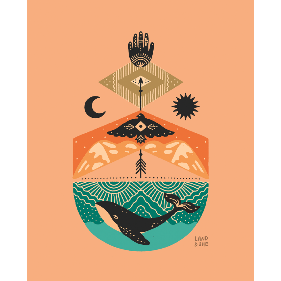Land & She Path to A Higher Self Art Print 8x10