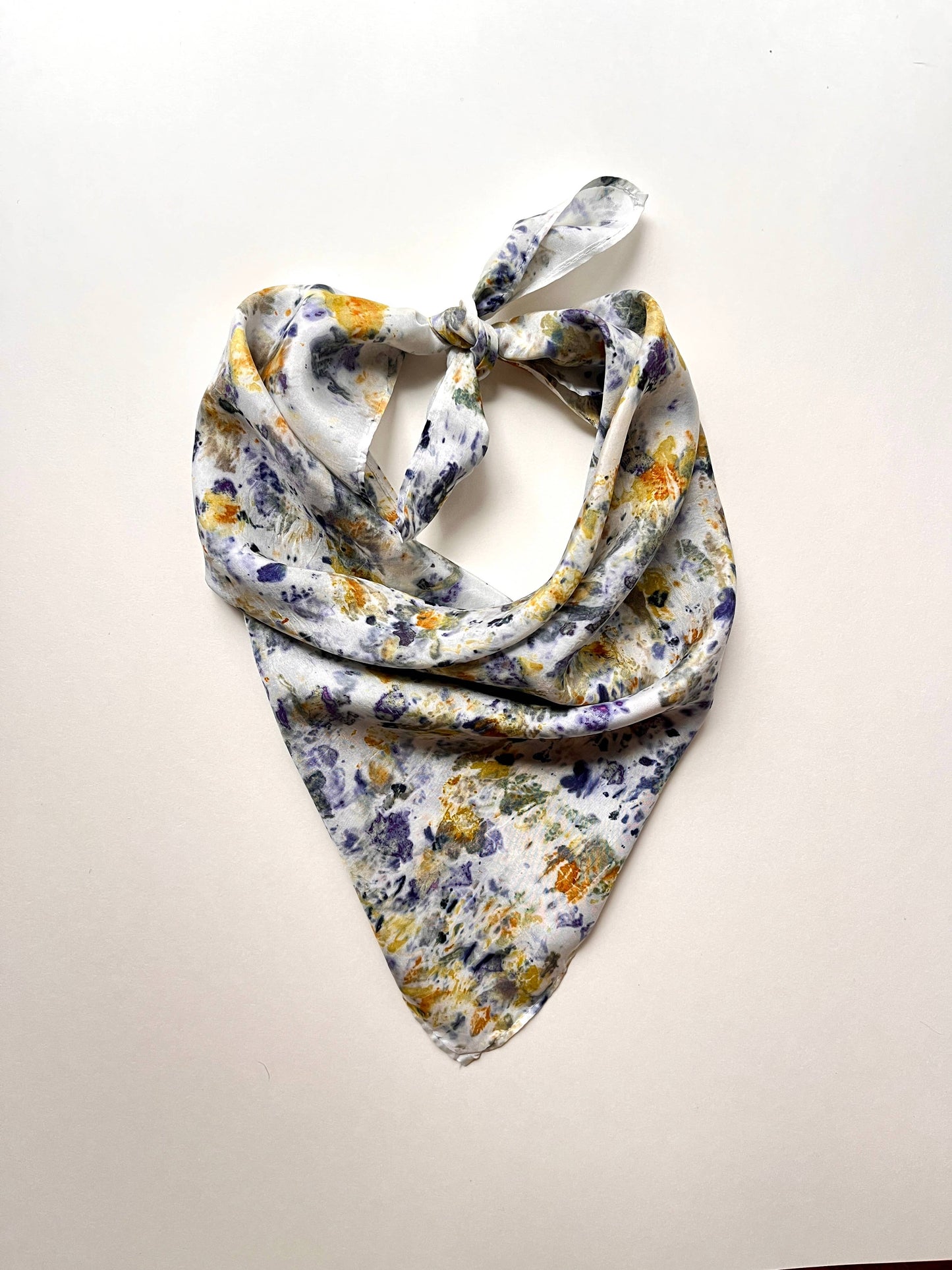 Vive Textiles • Naturally Dyed Silk Bandana Scarf • Midnight Garden