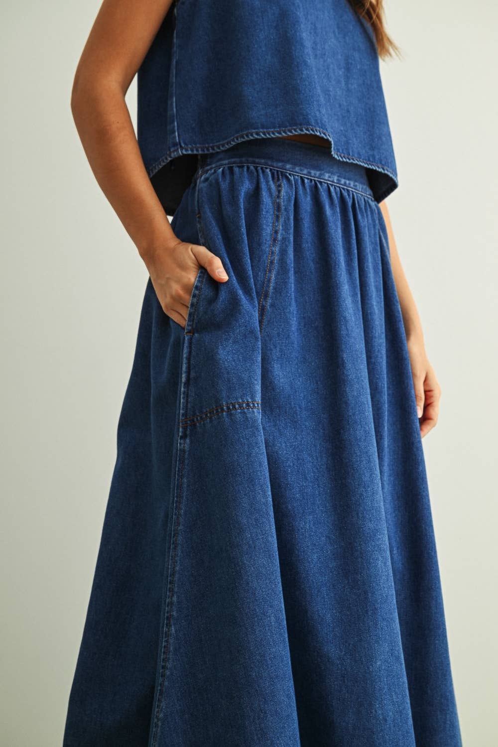 A Line Denim Skirt • Classic Wash