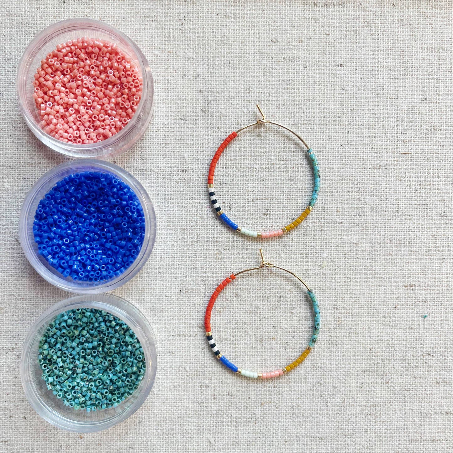 Beaded Hoop Earrings • Amalfi • Pick Your Size