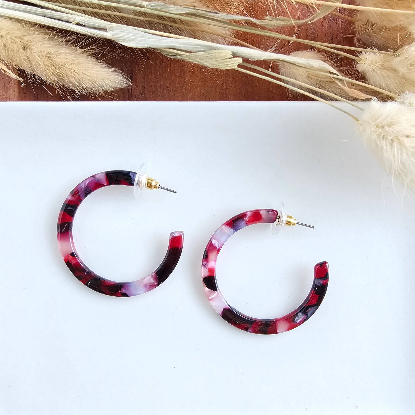 Camy Hoops • Burgundy