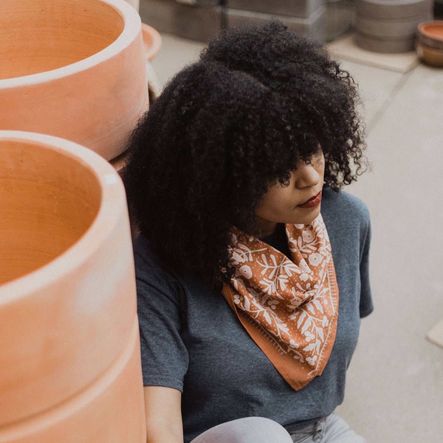 Cotton Bandana • No. 058 Terra • Soft Brown