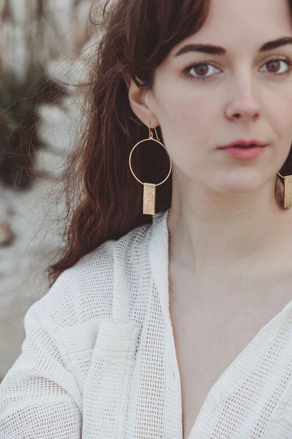 Desert Moon Design • Fior Hoop Earrings • Gold