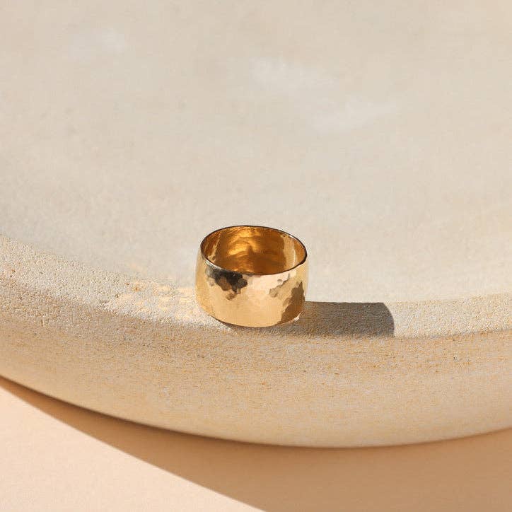 Hammered Dome Ring • 14k Gold Fill