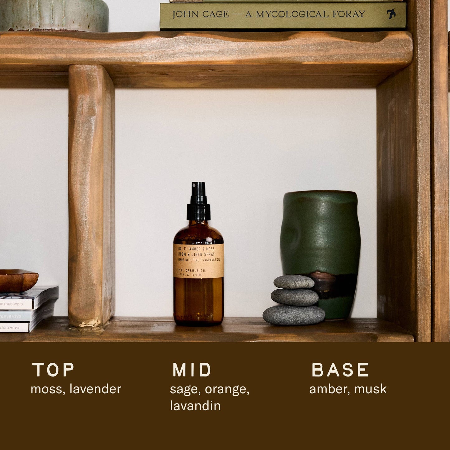 P.F. Candles • Room & Linen Spray • Amber & Moss