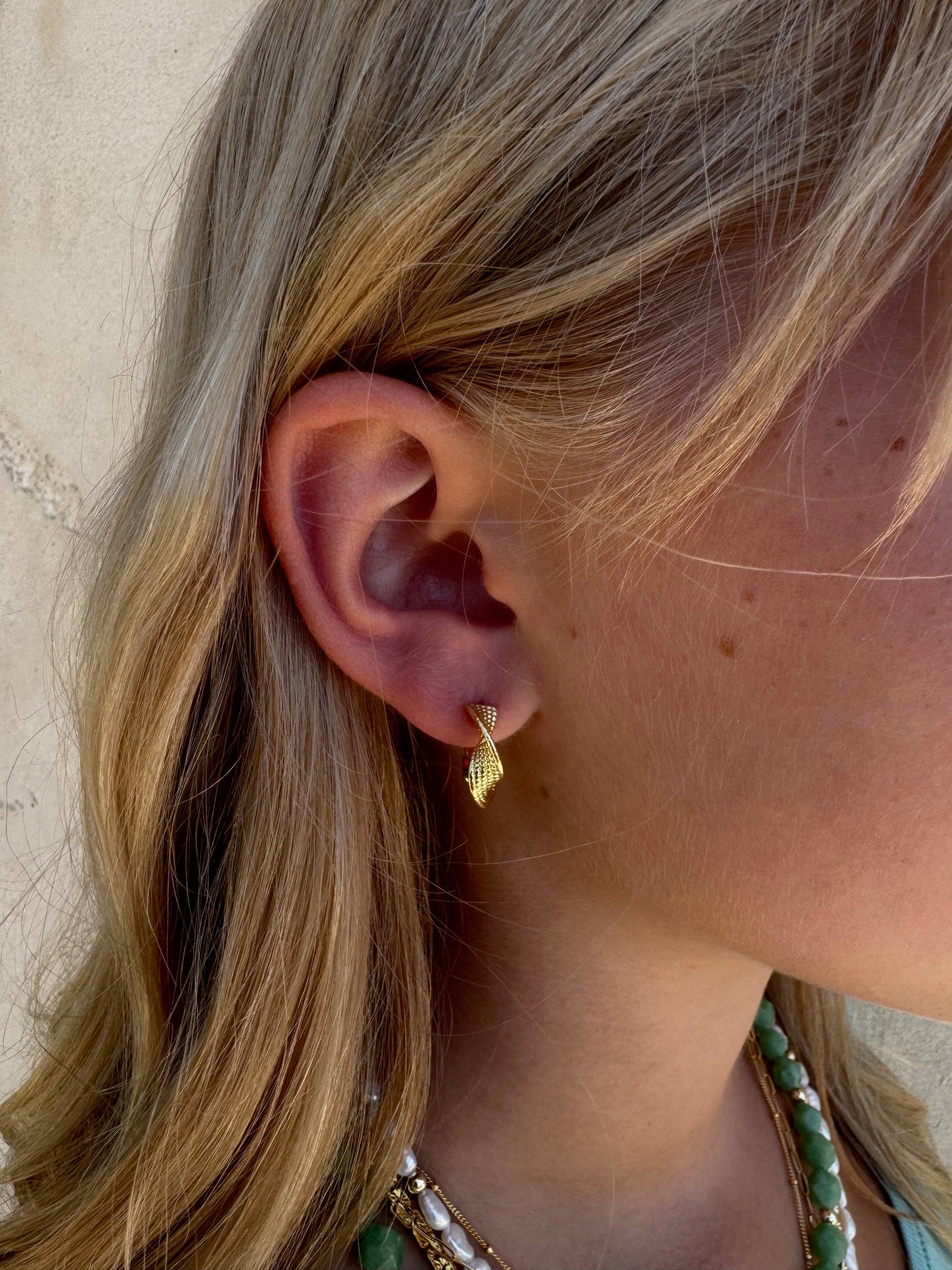 Azalea Huggie Hoop Earrings • Gold Filled