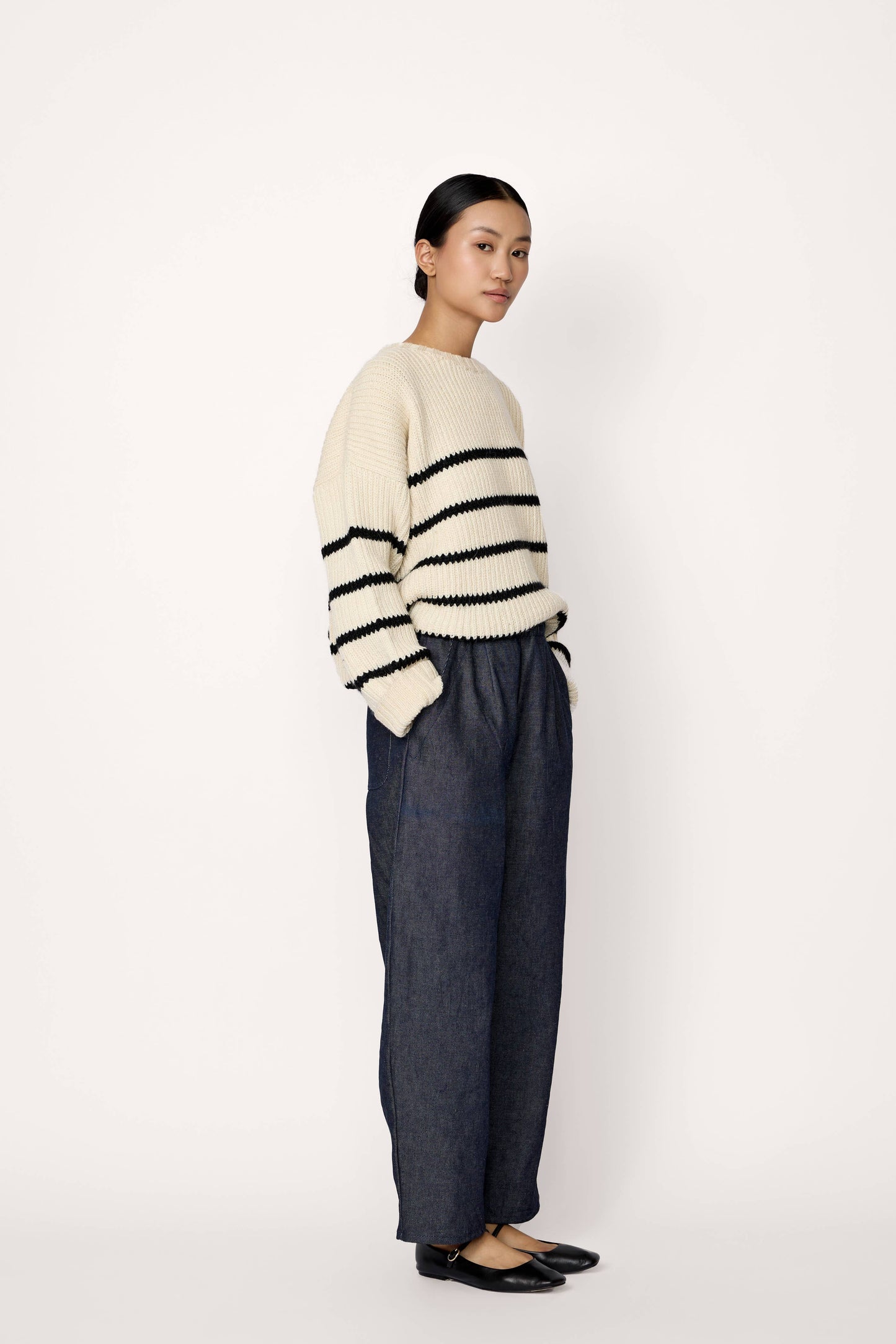 Laude the Label • Cropped Field Sweater• Stripe