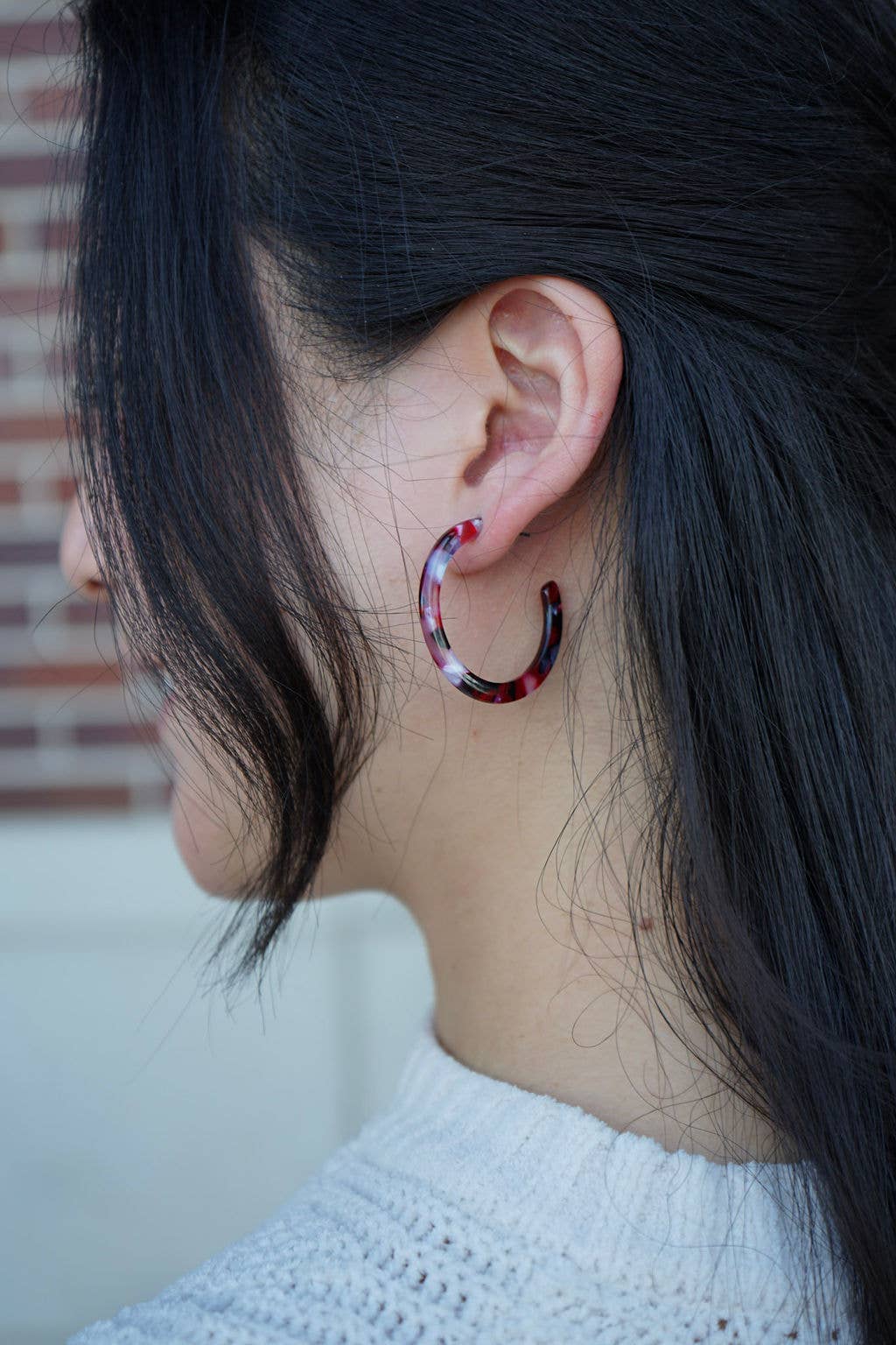 Camy Hoops • Burgundy