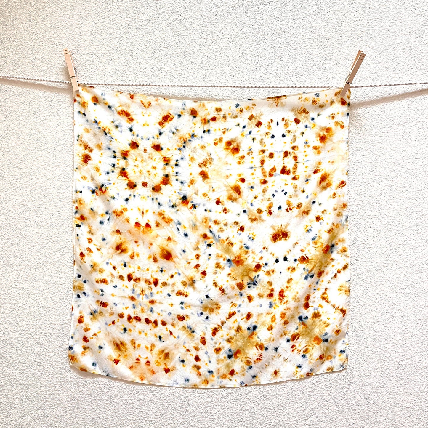 Vive Textiles • Naturally Dyed Silk Bandana Scarf • Rust + Sky