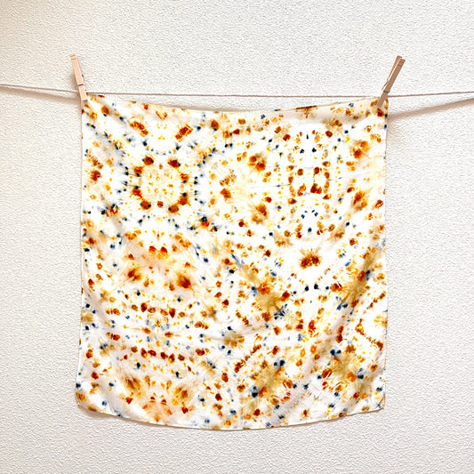 Vive Textiles • Naturally Dyed Silk Bandana Scarf • Rust + Sky