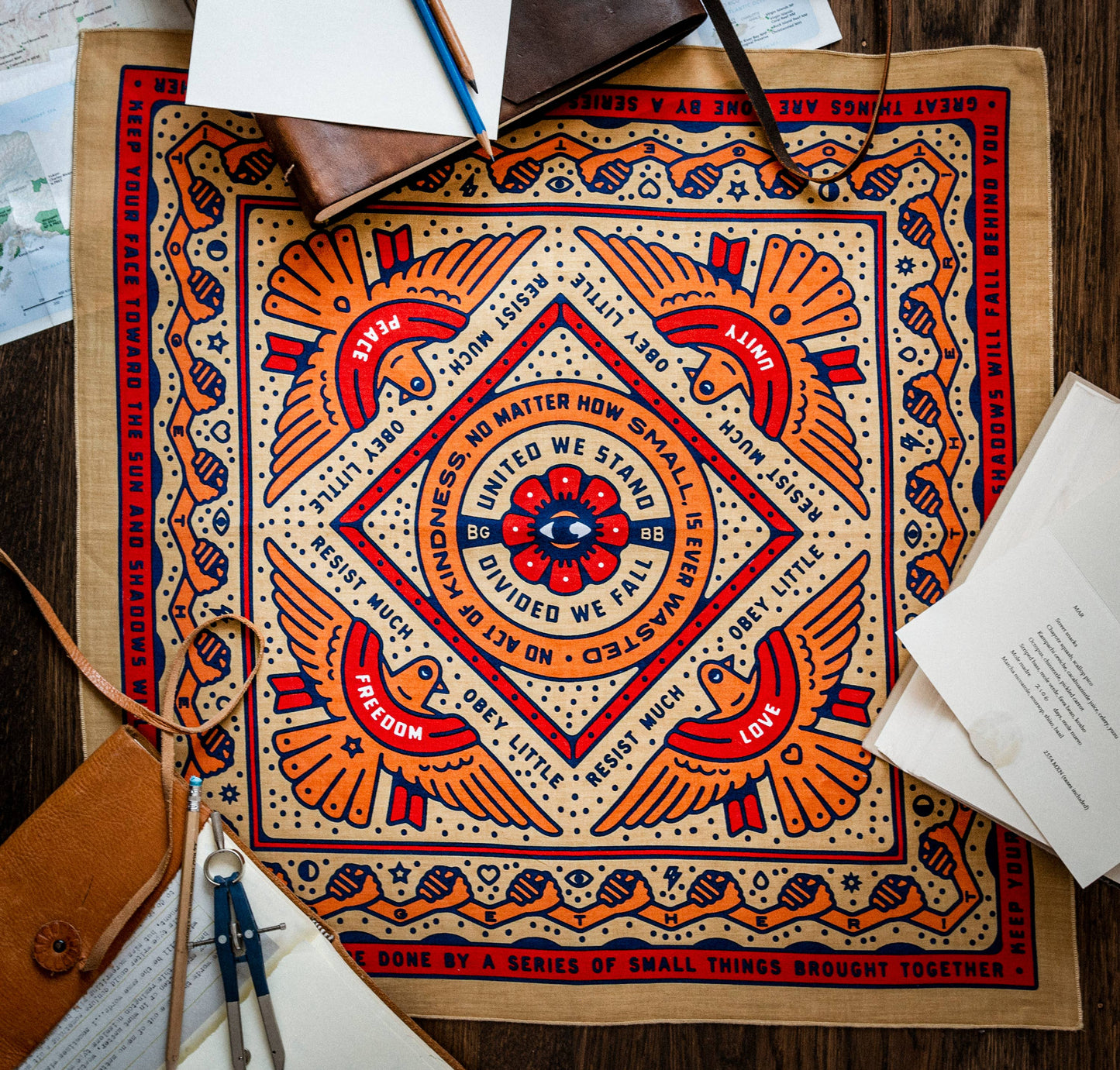 Organic Cotton Bandana • Together • Orange Tan