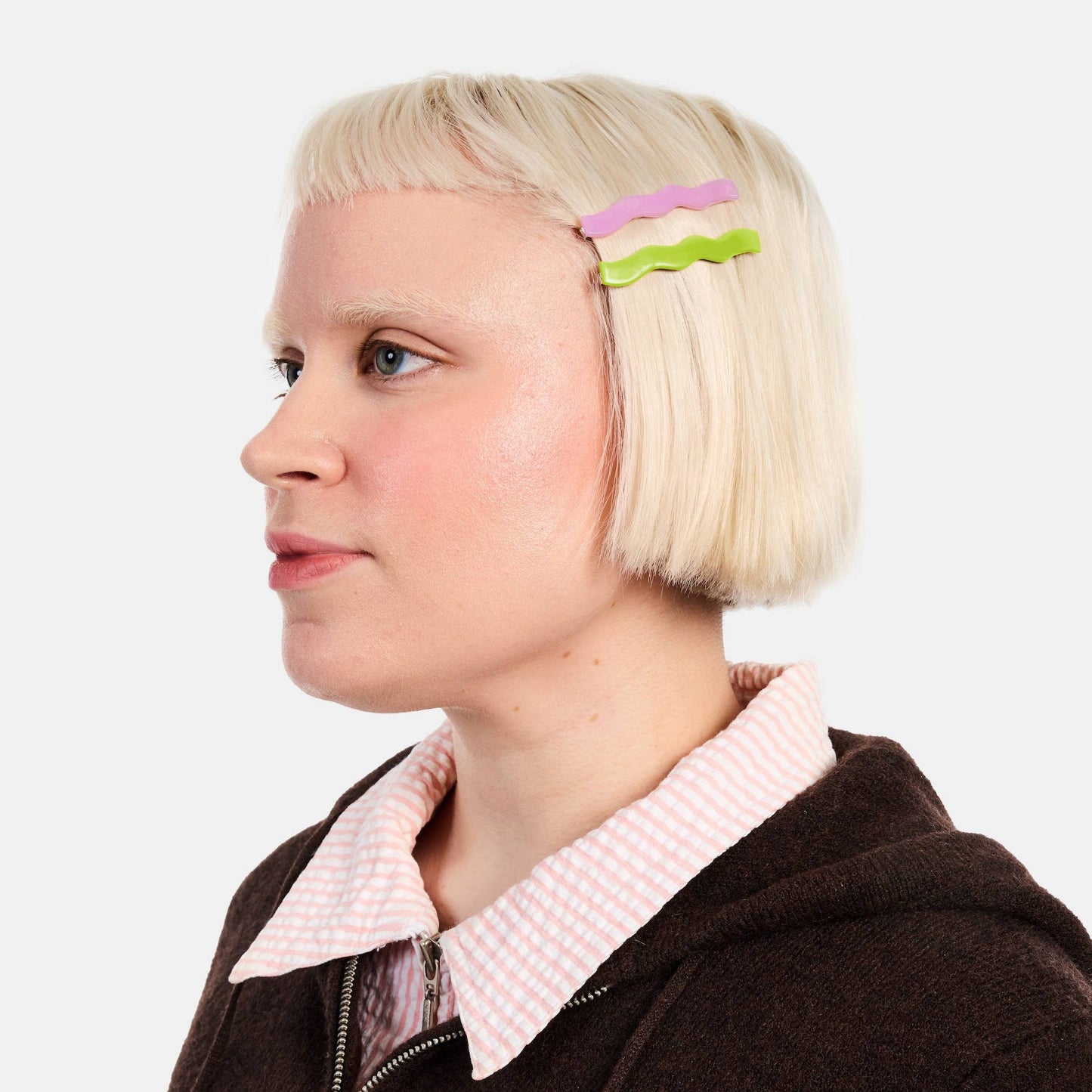 Chunks • Wavy Slide Barretts • Lilac + Lime