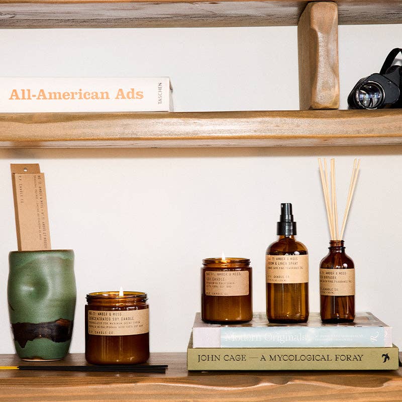 P.F. Candles • Room & Linen Spray • Amber & Moss