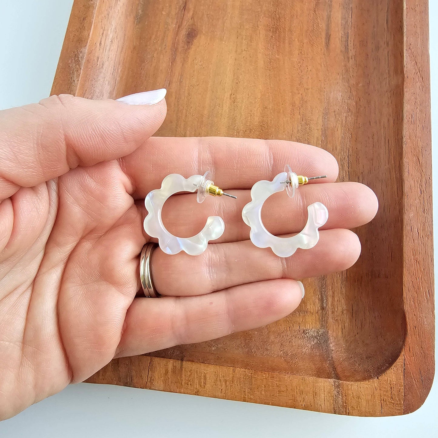 Flora Mini Hoops • Opalite