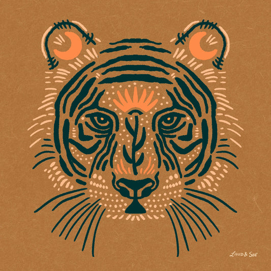 Land & She Strength and Serenity Tiger Art Print 8x8