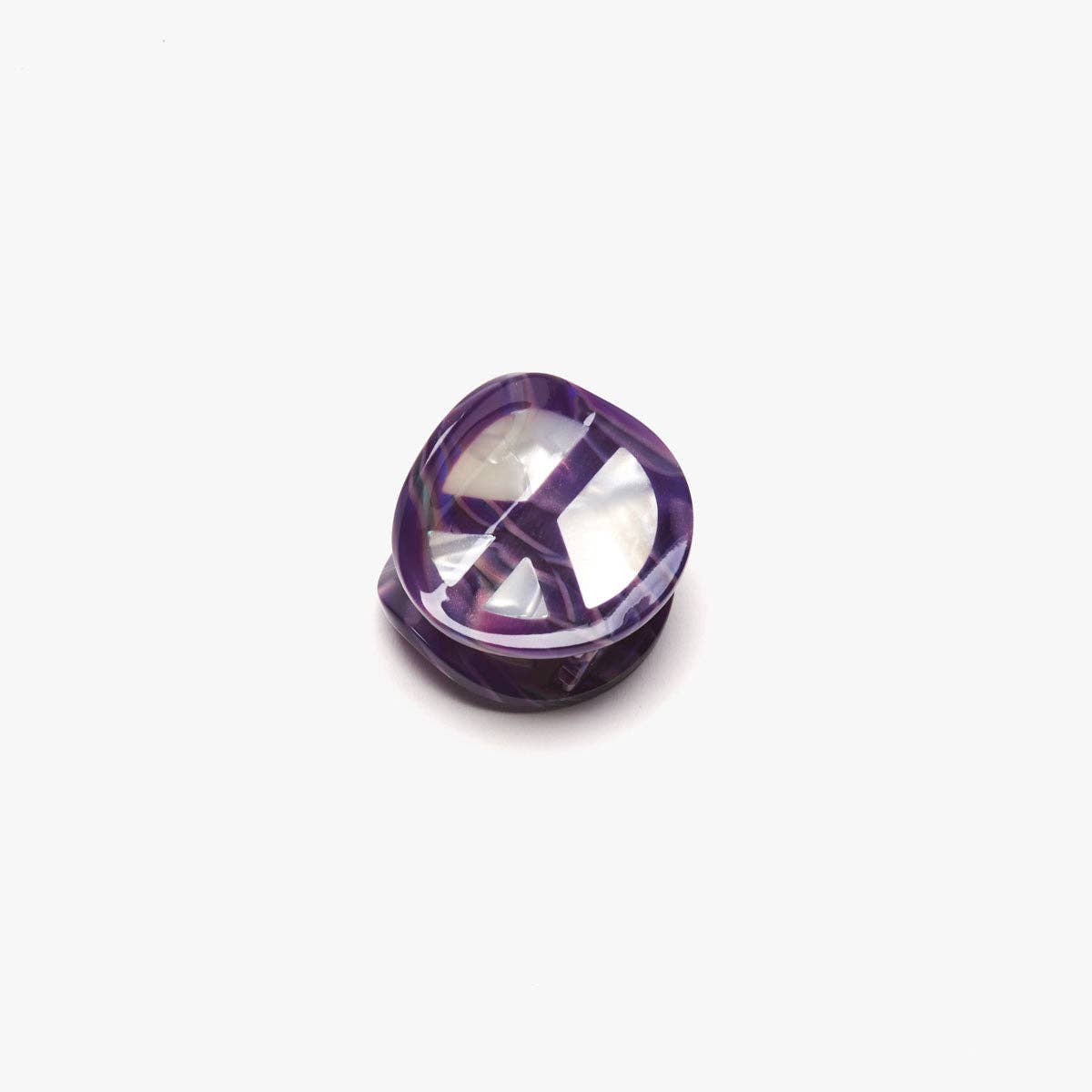 Peace Sign Mini Hair Claw • Purple