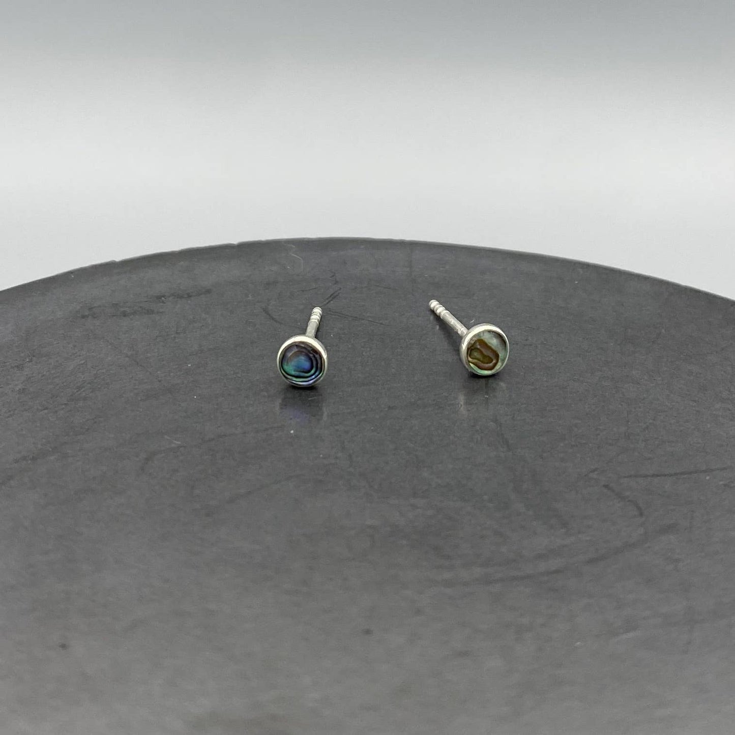 Small Abalone Stud Earrings • Sterling Silver