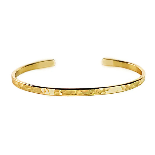 Textured Skinny Brass Cuff Bracelet