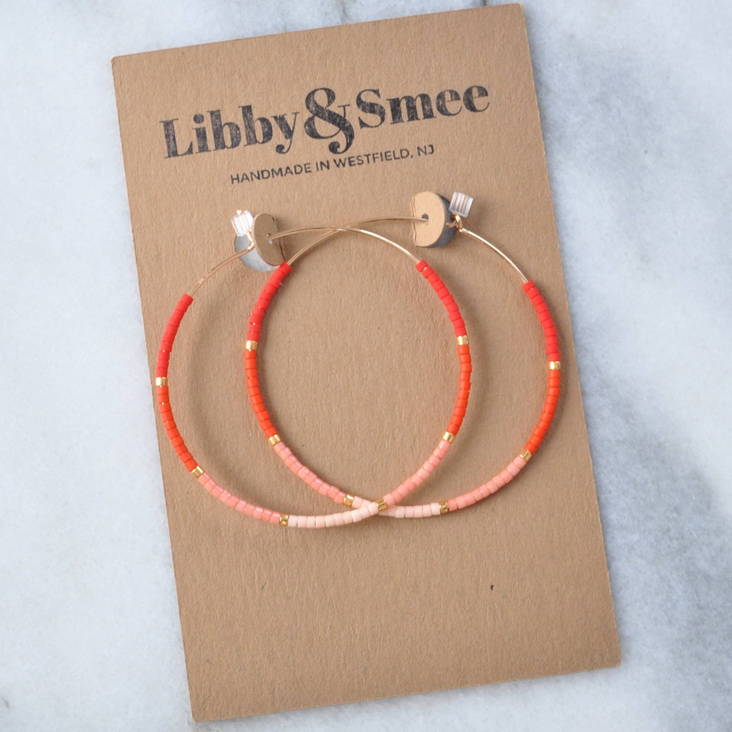 Gold Filled Hoops with Tiny Glass Seed Beads: Noir