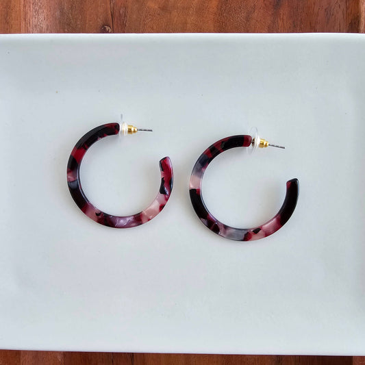 Camy Hoops • Burgundy