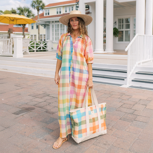 Plaid Oasis Dress • Rainbow