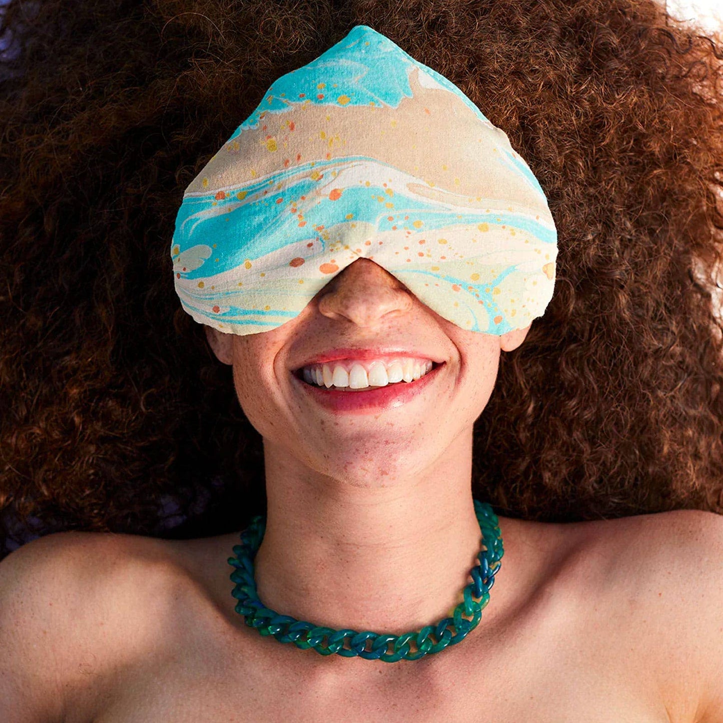 Love Mert • Eye Pillow • Hand Marbled Fabric • Lavender & Flax Seed • Pool