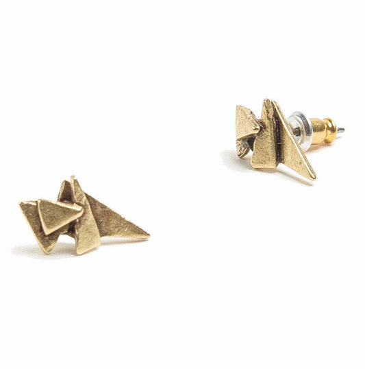 Tilly Doro •Triangle Stack Stud Earrings • Gold