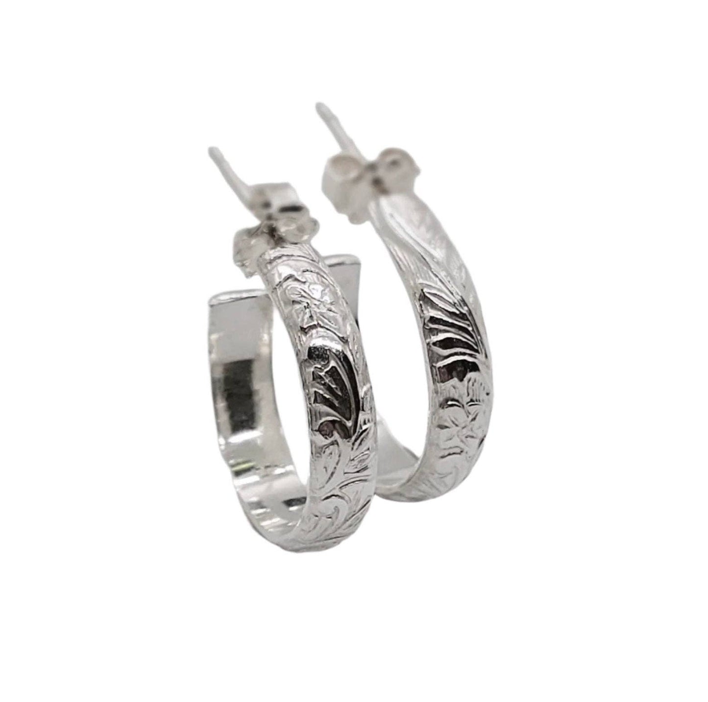 Flora Hoops • Sterling Silver • Small or Large