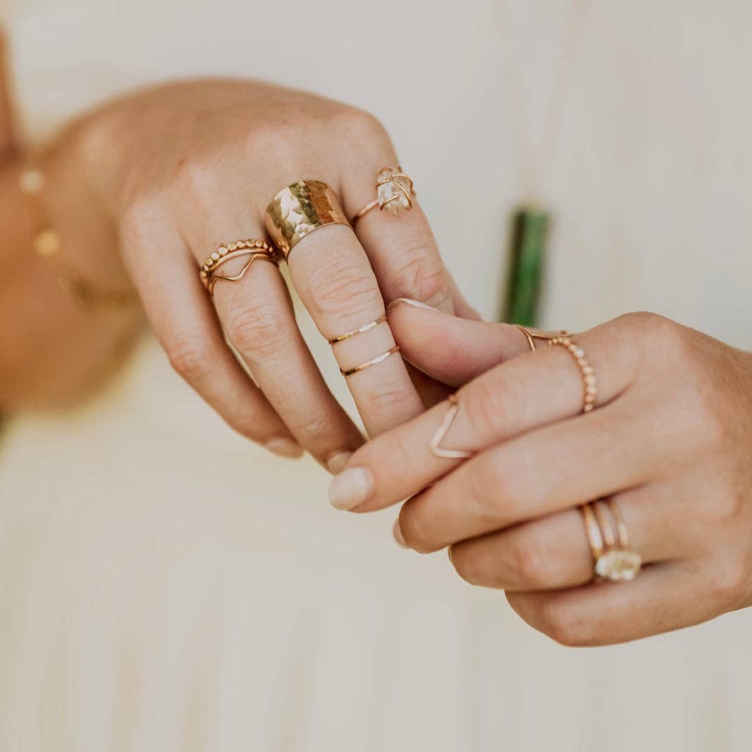 Textured Cuff Ring • Size 8 • Gold or Silver