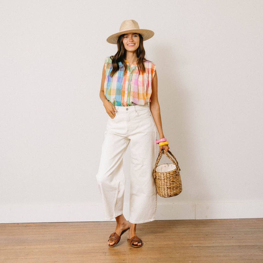 Plaid Augustine Top • Rainbow
