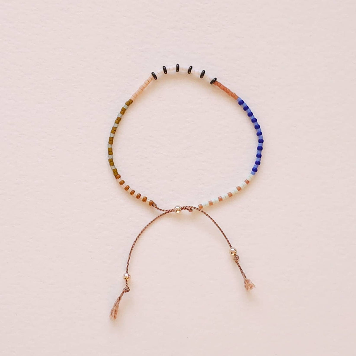 Adjustable Beaded Bracelet No. 155 • MultiColor