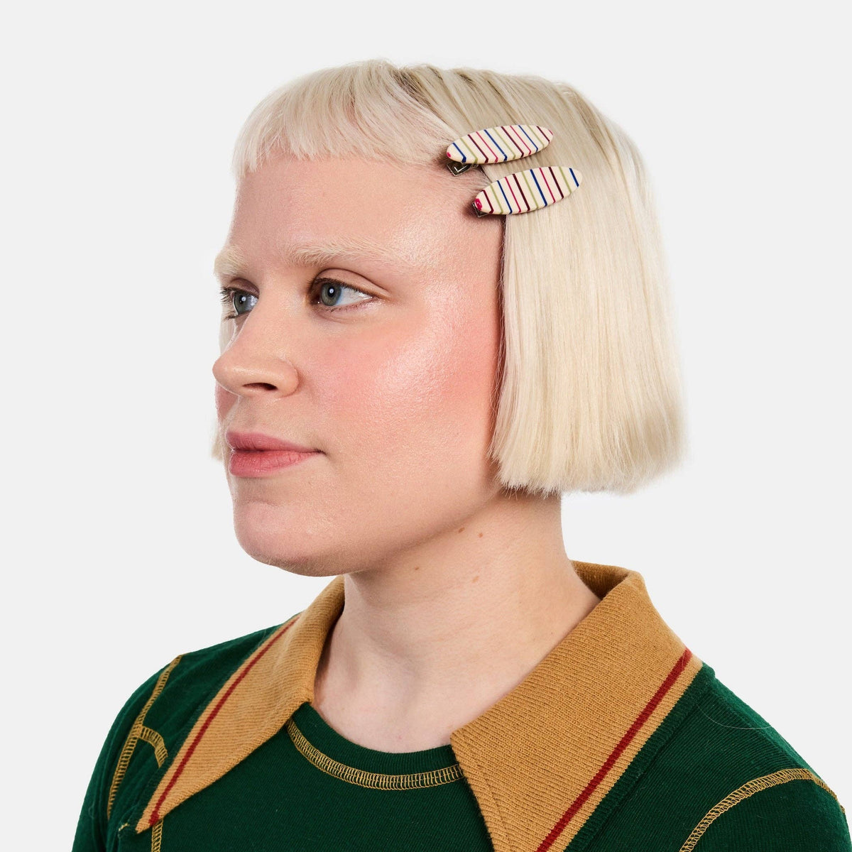 Chunks • Allie Clips in Oval • Vanilla Stripe