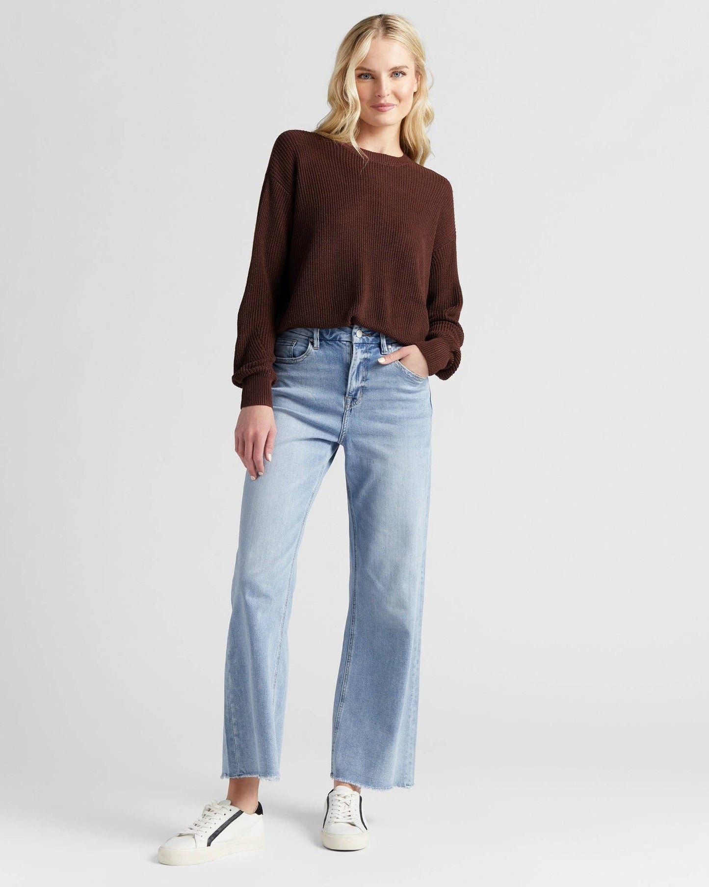 Coastal Crewneck Sweater • Chocolate Brown