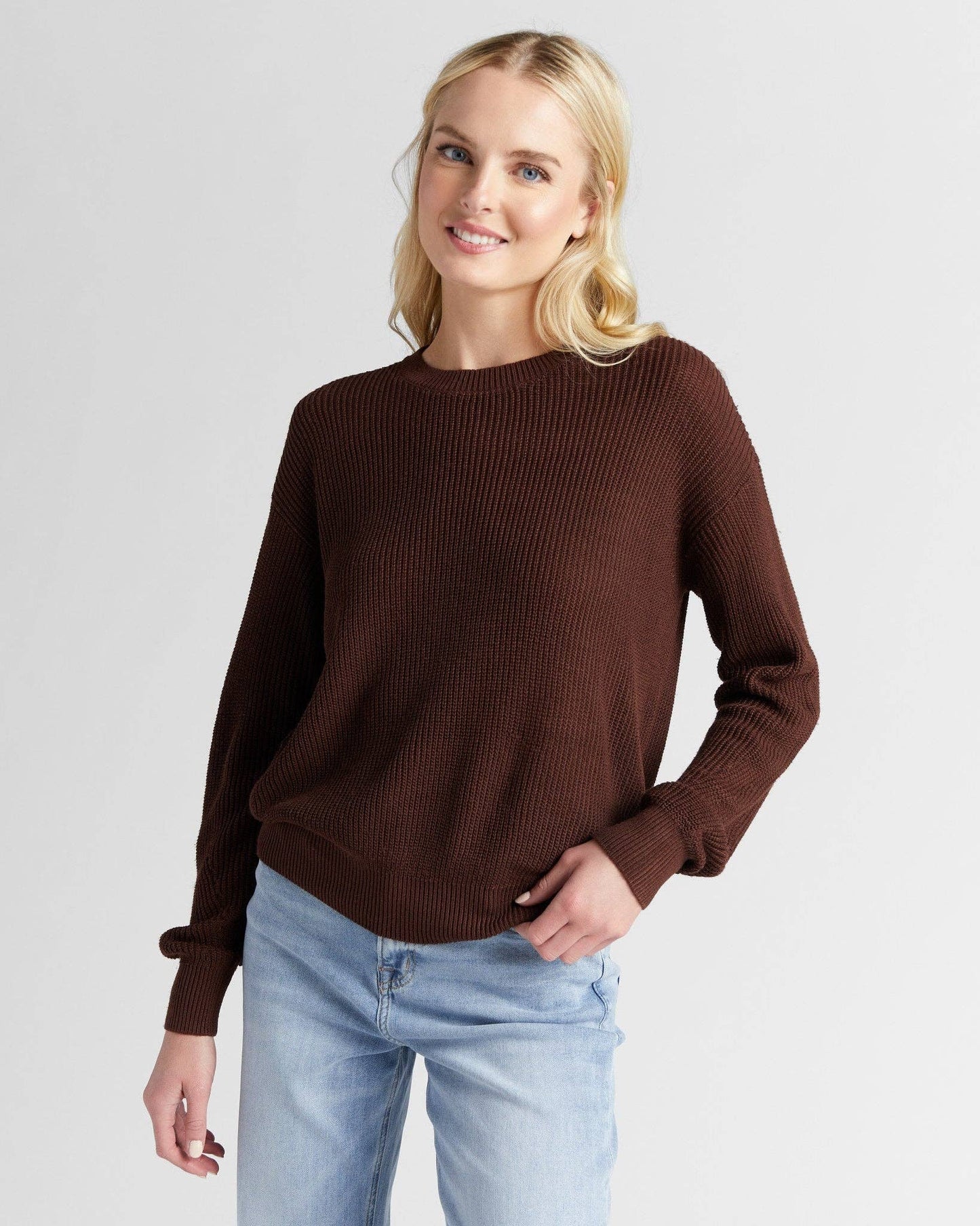Coastal Crewneck Sweater • Chocolate Brown
