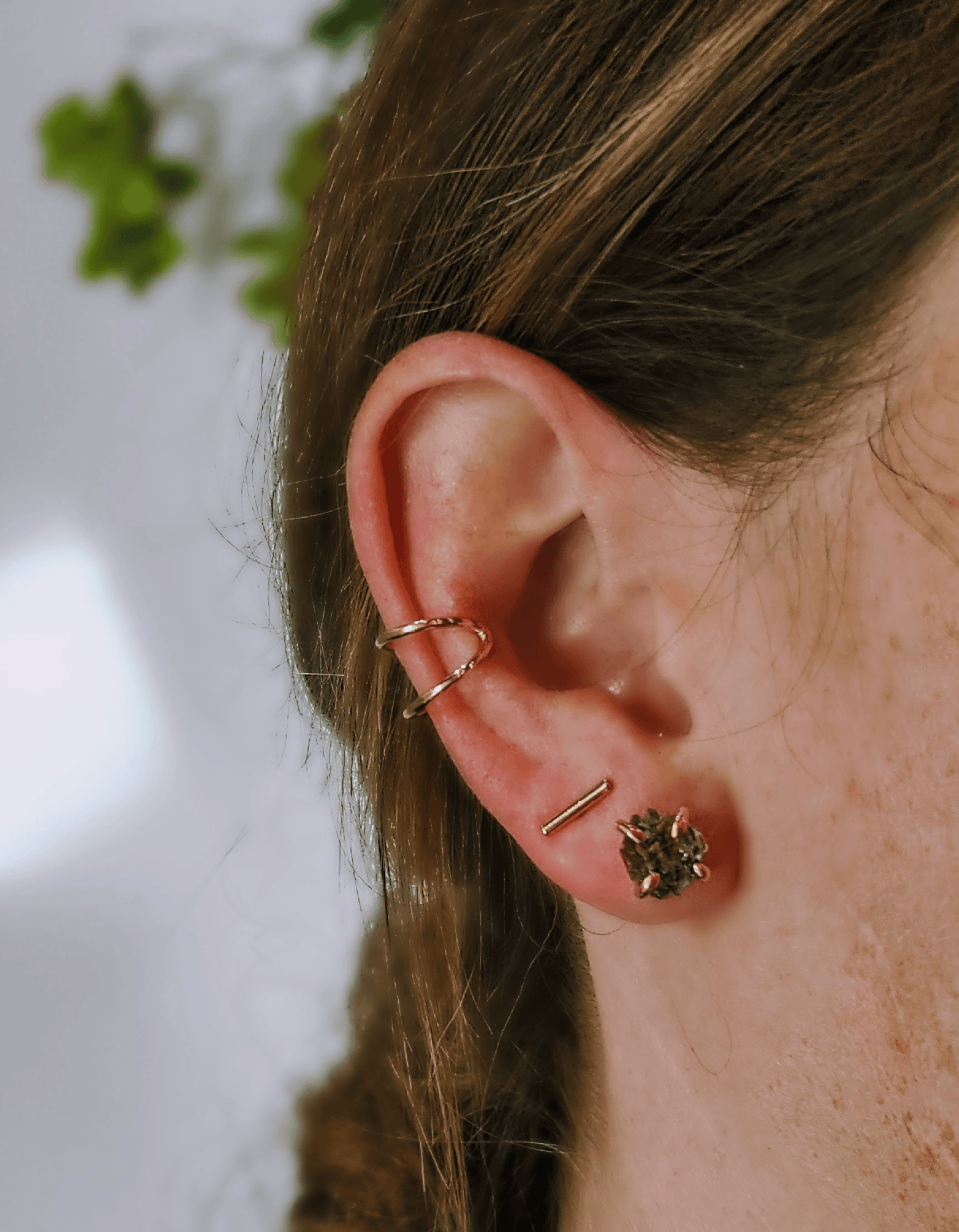 Herkimer Diamond Stud Earrings • 14k Gold Fill