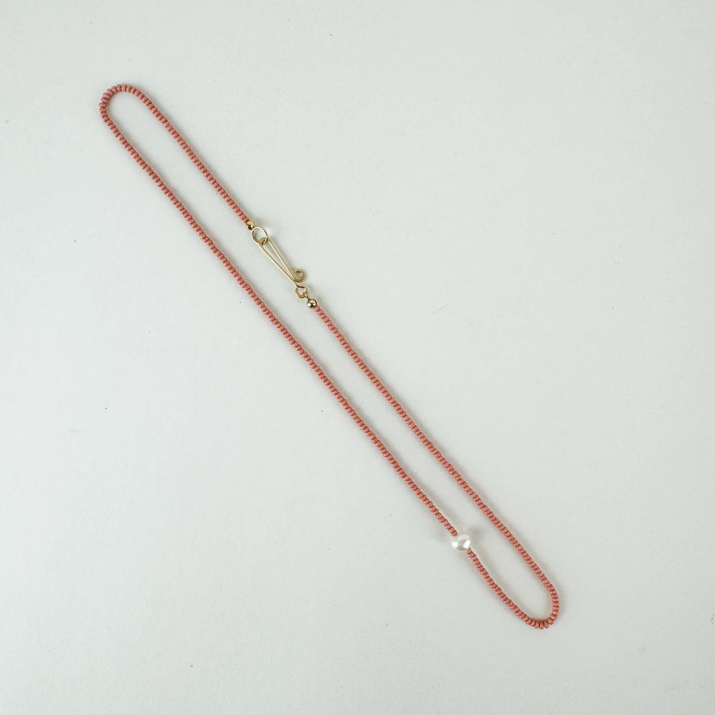 The Khadi Seed Bead Pearl Necklace • Mauve