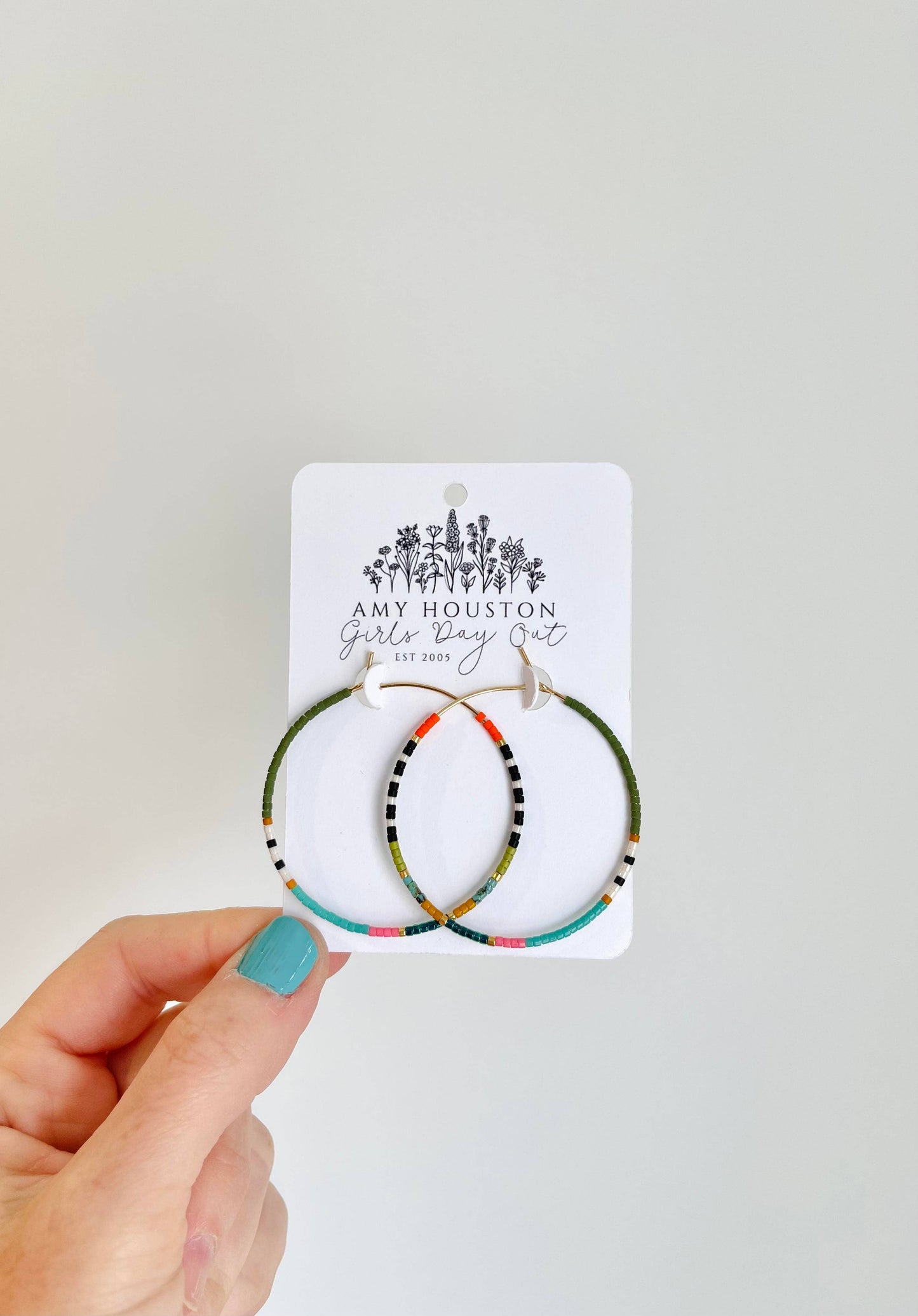 Beaded Hoop Earrings • Pie in the Sky • Pick Your Size