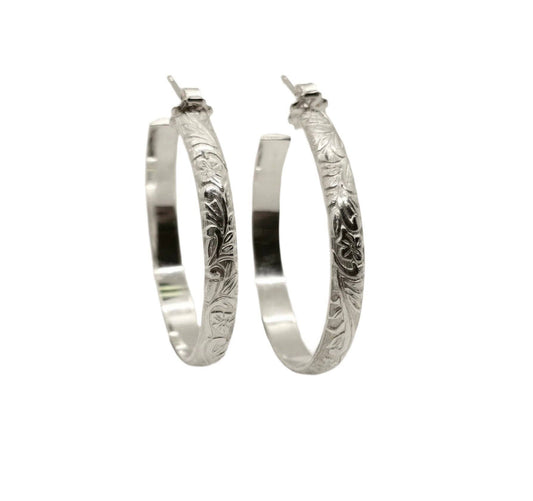 Flora Hoops • Sterling Silver • Large
