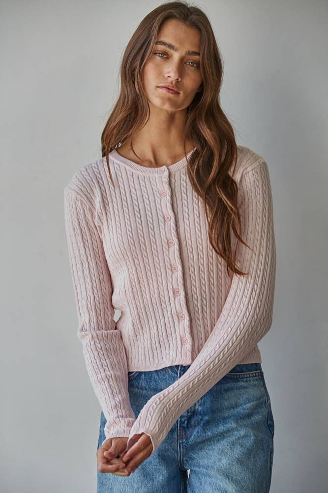 Lightweight Cotton Sweater Top • Ballet Pink