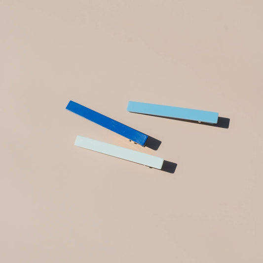 Nat + Noor • Evie Hair Clips • Blue Maize